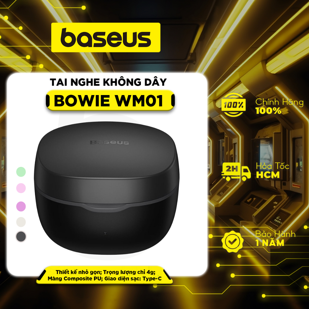 Ảnh Tai nghe Bluetooth True Wireless Baseus Bowie Wm01 bluetooth 5.0 Stereo Earbuds cảm ứng chạm 1