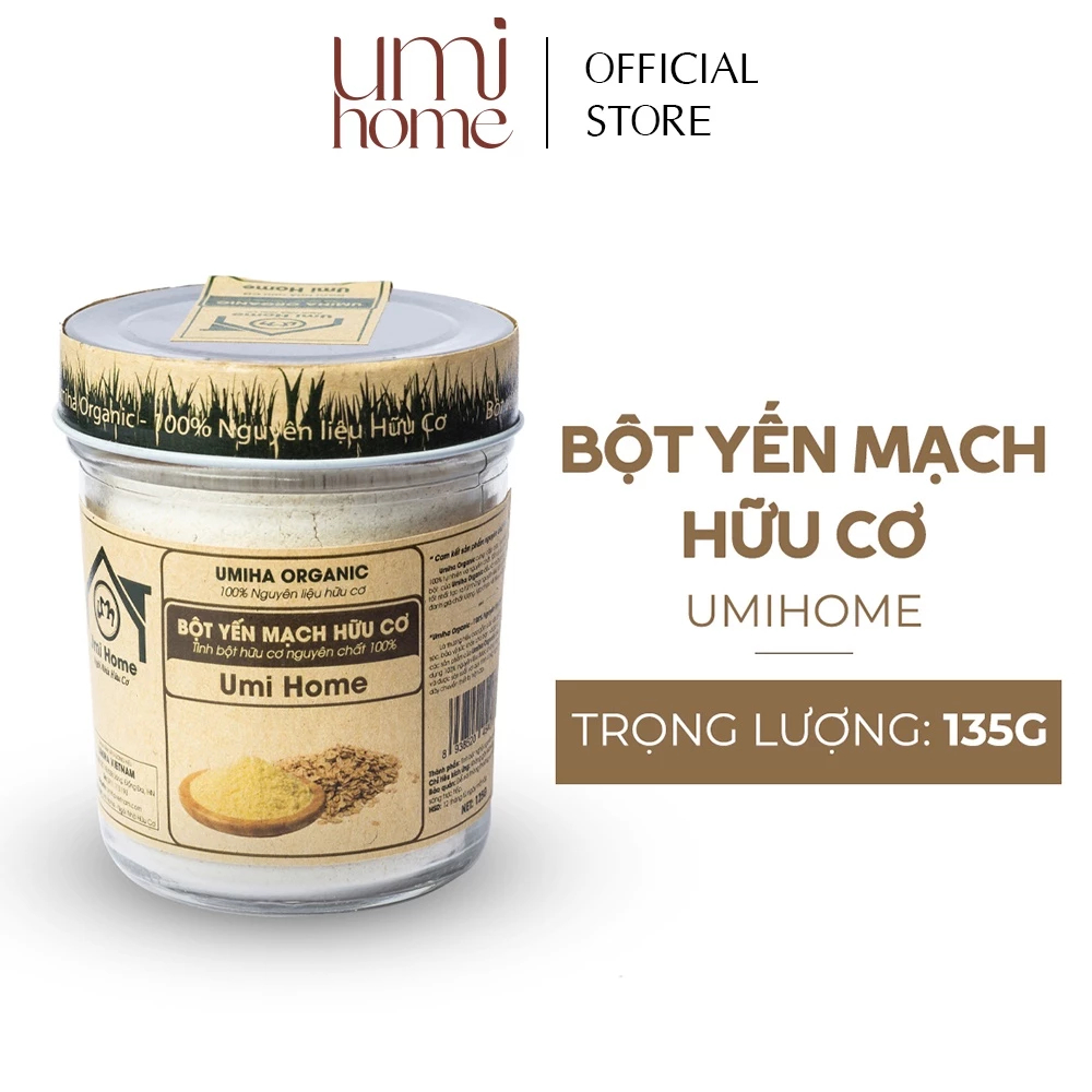 Ảnh Bột Yến Mạch đắp mặt hữu cơ UMIHOME nguyên chất 135G 1
