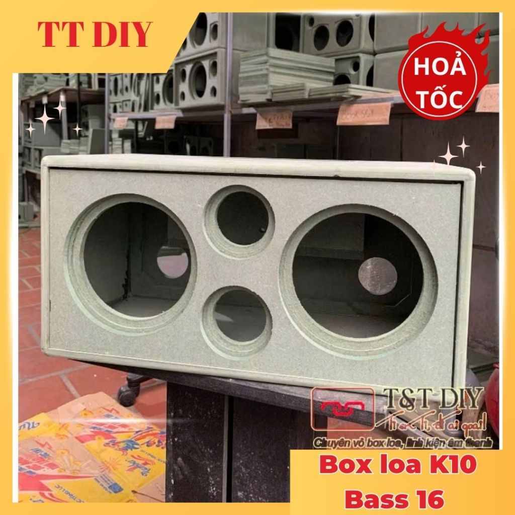 Vỏ box loa KT 50x25x25 gỗ xanh, Control lắp mạch Karaoke K10 bass 16 ...