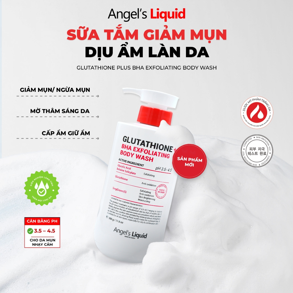 Ảnh Sữa tắm Angel's Liquid Glutathione Plus BHA Exfoliating Body Wash 1