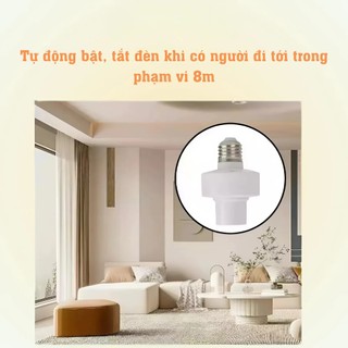 Đui Đèn Cảm Ứng Radar Vi Sóng E27 220V Tự Bật Tắt 360° | Cảm Biến Chuyển Động Tiết Kiệm Điện