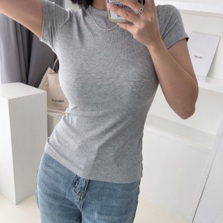 Áo Baby Tee Nữ Trơn Basic Ôm Body, Áo Thun Ngắn Tay Cổ Tròn Siêu Tôn Dáng - ba196