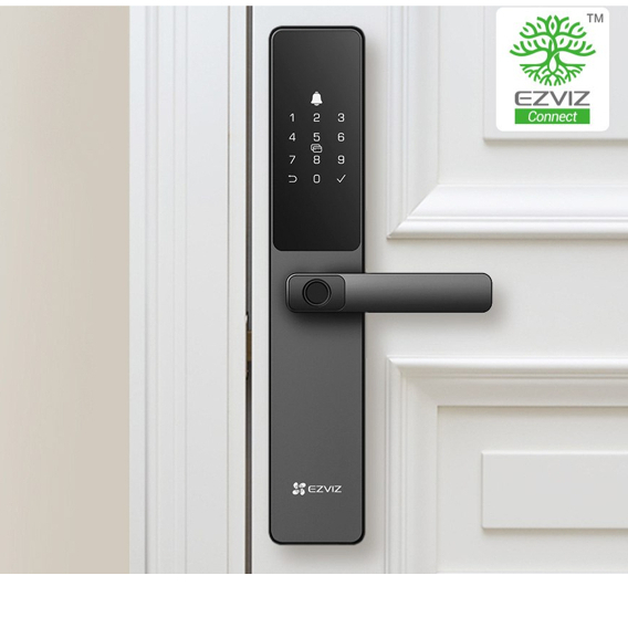 [Lắp đặt HN-DN-HCM] Khóa vân tay thông minh Ezviz DL05, tích hợp chuông cửa,kết nối với camera Ezviz, nhiều cách mở khóa