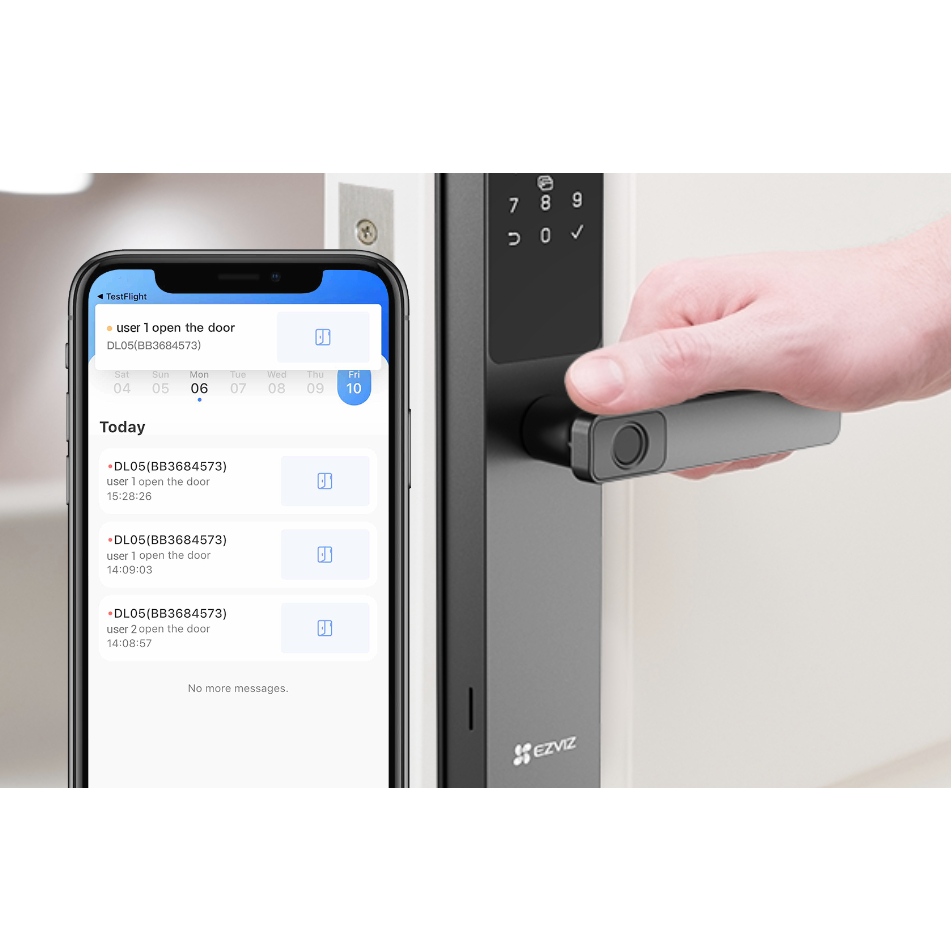 [Lắp đặt HN-DN-HCM] Khóa vân tay thông minh Ezviz DL05, tích hợp chuông cửa,kết nối với camera Ezviz, nhiều cách mở khóa