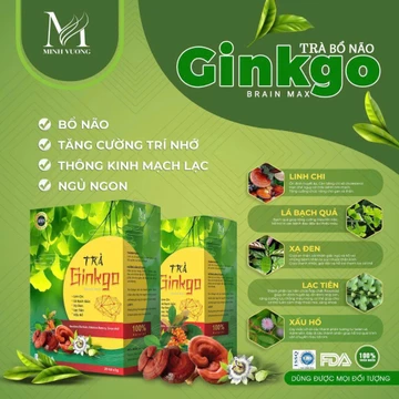 Trà Bổ Não Ginkgo-Hoạt Huyết,Ngủ ngon,Giảm Stress,Đau Đầu,Chóng Mặt,Trà Bổ Não,Trà Ginkgo Hộp 25 gói