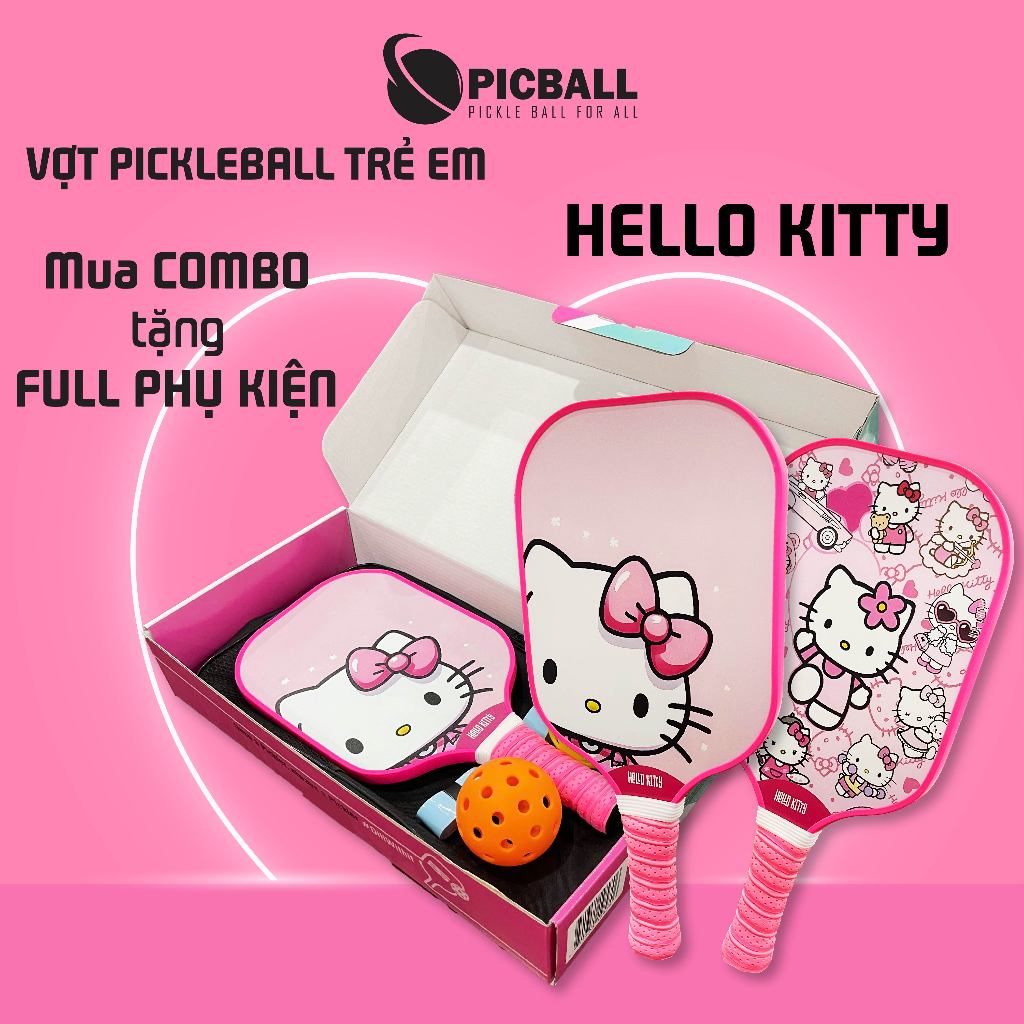 Vợt Pickleball Trẻ Em HELLO KITTY Siêu Nhẹ Dễ Cầm, Nảy Tốt Bền Đẹp – 2 ...