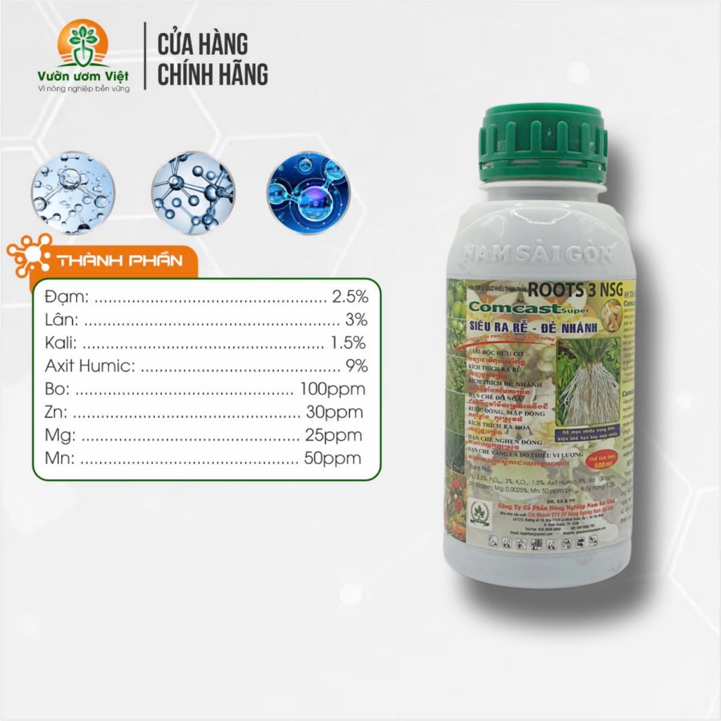 Phân bón hữu cơ COMCAST siêu kích rễ tự nhiên - 500ml