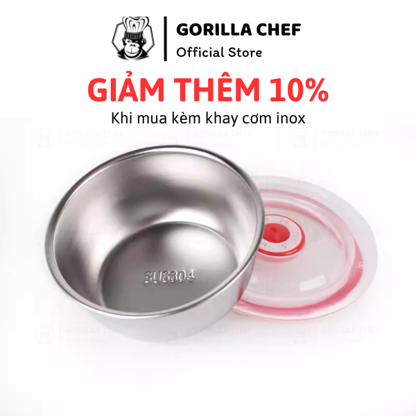 Bát inox 304 có nắp chống tràn 200ml Gorilla Chef bát đựng nước chấm ...