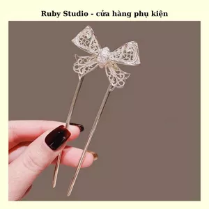 Trâm Cài Tóc Chữ U Nơ Dễ Thương.