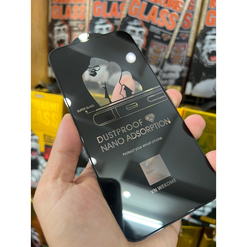 Kính Cường Lực iPhone N ANO chống bụi HỘP CAM cho iPhone 7plus đến 16 pro max