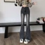 Quần Jean Ống Loe Nữ Xám Đen WASH Ôm Đùi Nâng Mống Chất Jean Denim Mềm Cạp Cao Ôm Eo Siêu Hack Dáng
