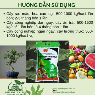 Phân Bón Hữu Cơ Viên Tan Chậm Fimus NPK 4-2-3 Vĩnh Thạnh Tốt Rễ, Thân To, Mập Bông (túi 1kg)