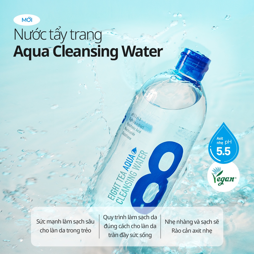 Ảnh Nước tẩy trang dưỡng ẩm BOM Eight Tea AQUA Cleansing Water 500ML 3