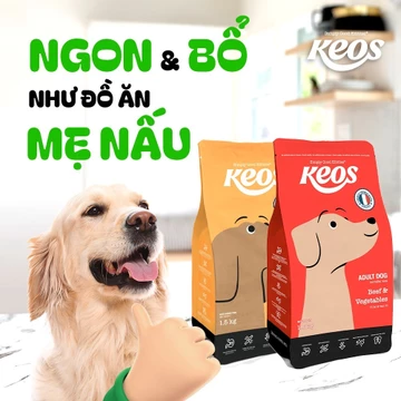 5GÓI x 400 gram Thức Ăn cho chó Keos Adult Beef Vegetables – Vị Bò Rau Củ- Thức ăn hạt khô cho chó