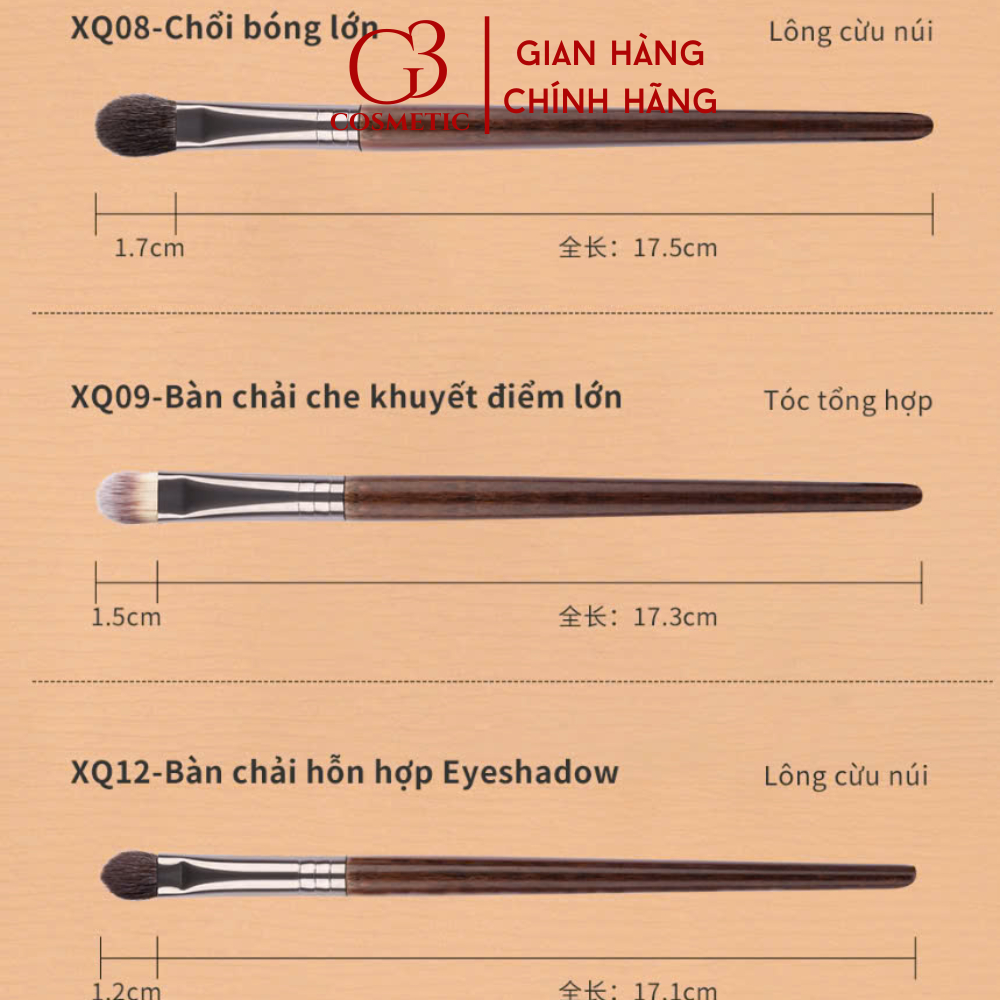 【OVW】Bộ cọ trang điểm 14 cây OVW lông tự nhiên mềm mại bộ cọ makeup cá nhân chuyên nghiệp