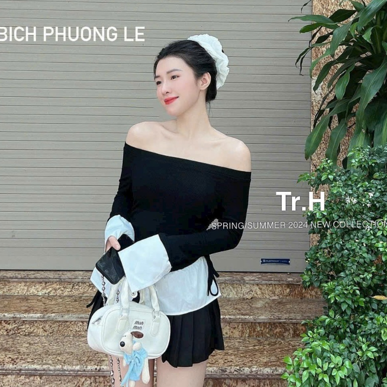 áo trễ vai nữ dài tay , áo thun tăm nữ dài tay cách điệu dây rút 2 bên eo tôn dáng tiêu thư (A150)