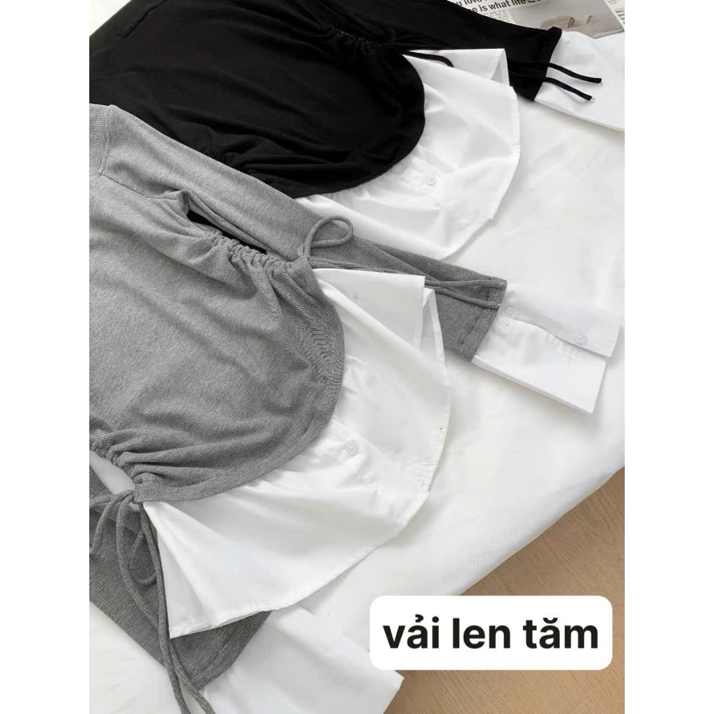 áo trễ vai nữ dài tay , áo thun tăm nữ dài tay cách điệu dây rút 2 bên eo tôn dáng tiêu thư (A150)