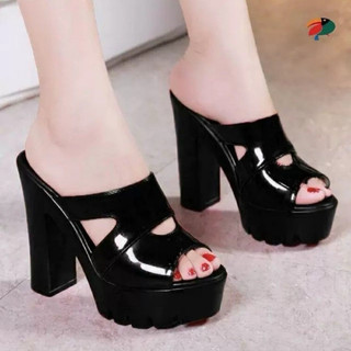 DÉP GUỐC GÓT VUÔNG QUAI DA BÓNG 12p TT