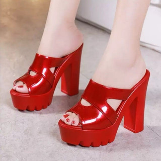 DÉP GUỐC GÓT VUÔNG QUAI DA BÓNG 12p TT