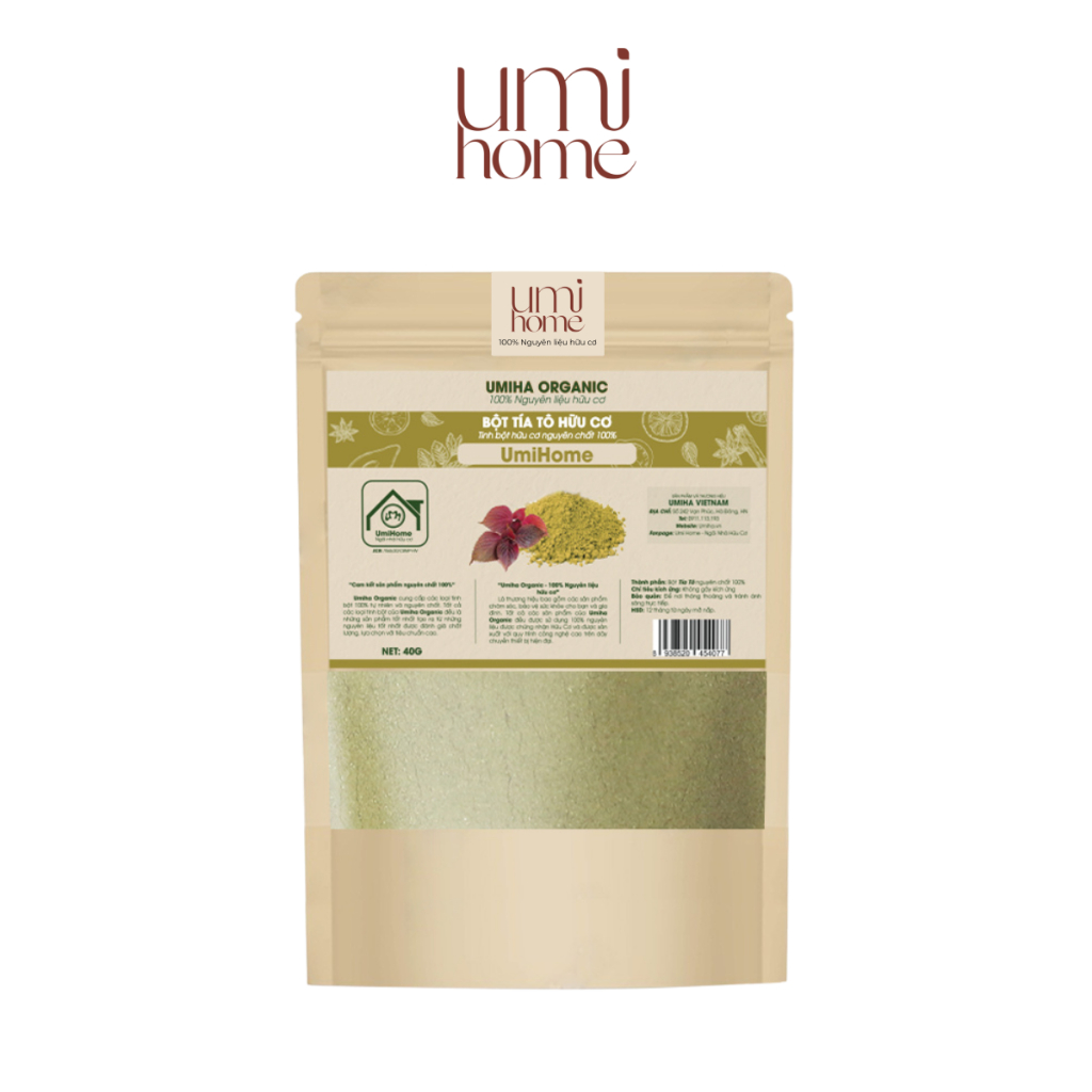 Ảnh Bột Lá Tía Tô nguyên chất UMIHOME 135g - Đắp mặt nạ dưỡng trắng da, sạch mụn ẩn, làm hồng da hiệu quả 4