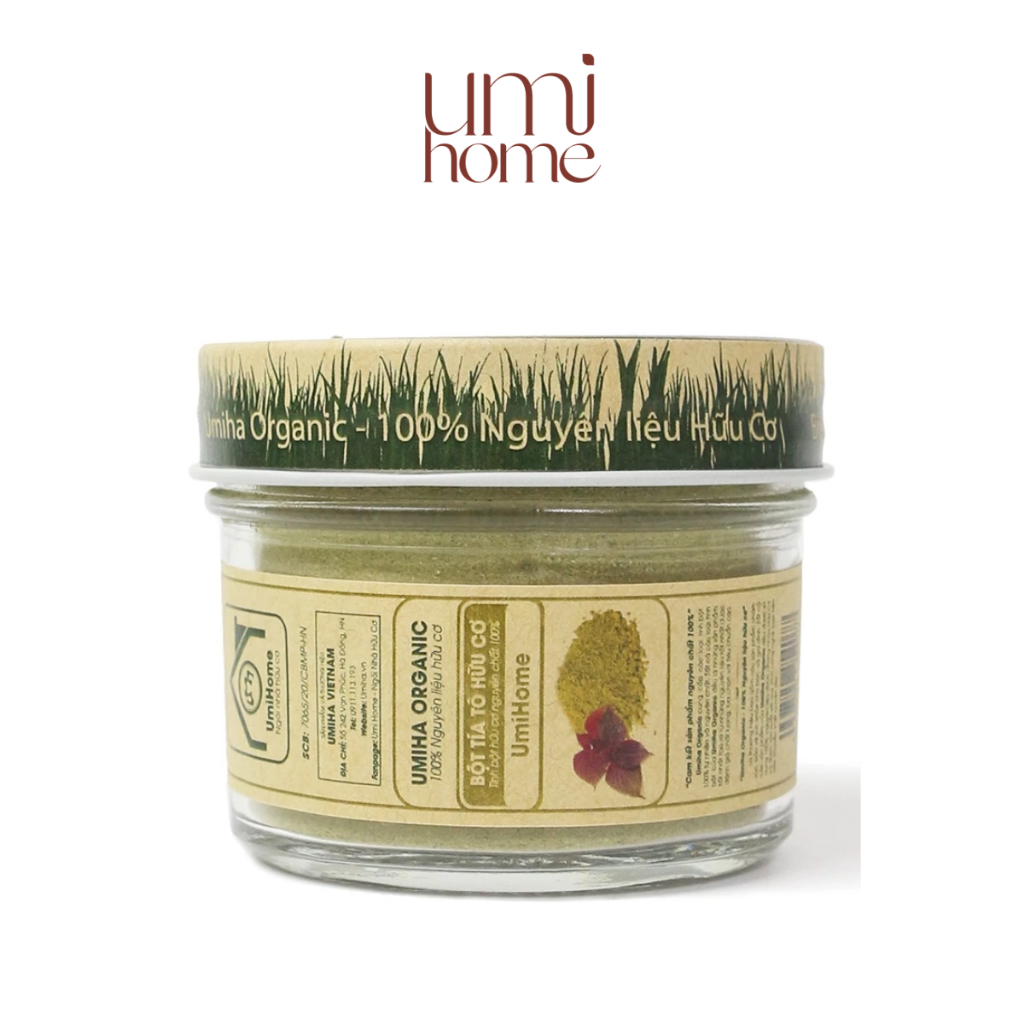Ảnh Bột Lá Tía Tô nguyên chất UMIHOME 135g - Đắp mặt nạ dưỡng trắng da, sạch mụn ẩn, làm hồng da hiệu quả 3