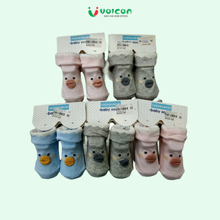 Tất / vớ hình thú mỏ vịt thun Cotton Có Chống Trượt cho bé từ 0-6 tháng