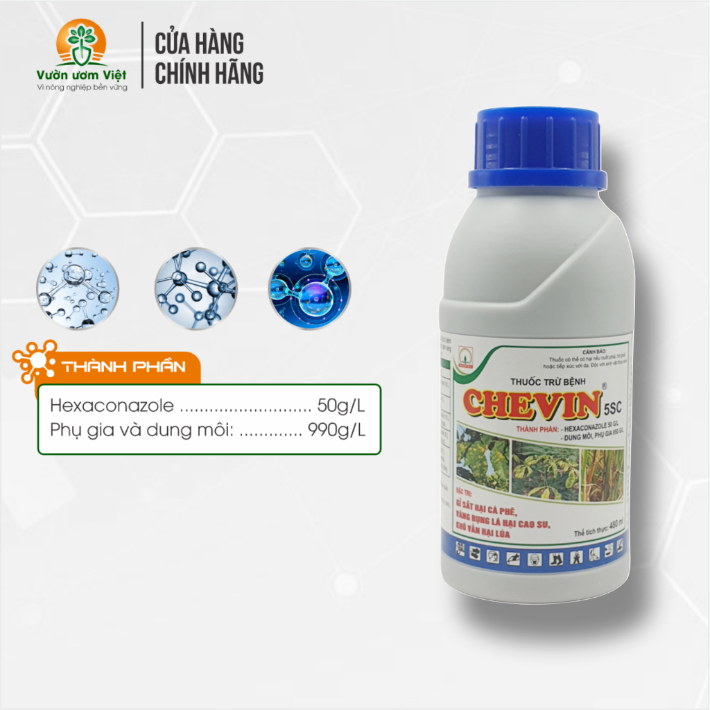 Thuốc trừ bệnh Chevin 5SC - chuyên trị bệnh phổ rộng trên lá - nguyên liệu cao cấp nhất - 450ml