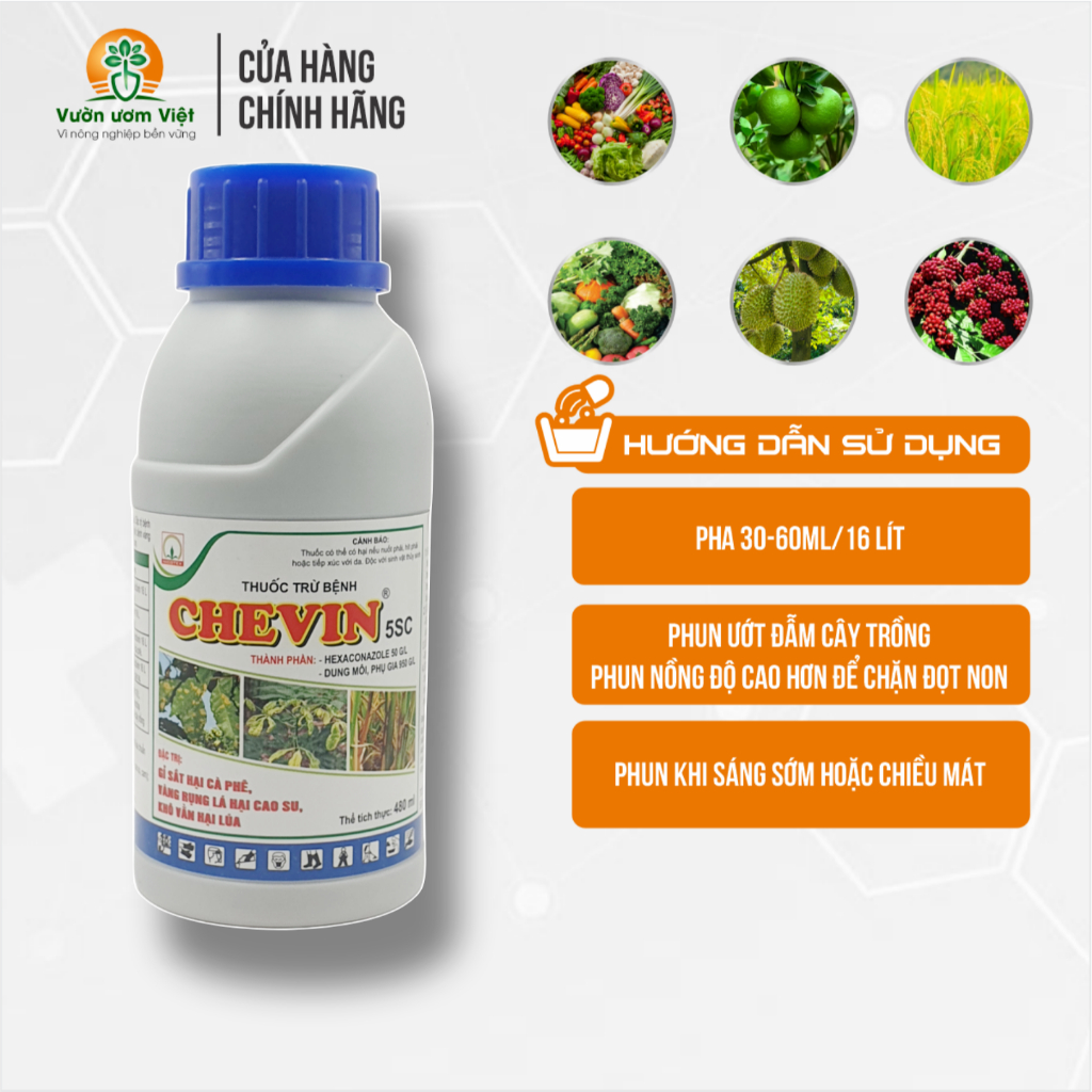 Thuốc trừ bệnh Chevin 5SC - chuyên trị bệnh phổ rộng trên lá - nguyên liệu cao cấp nhất - 450ml