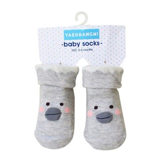Tất / vớ hình thú mỏ vịt thun Cotton Có Chống Trượt cho bé từ 0-6 tháng