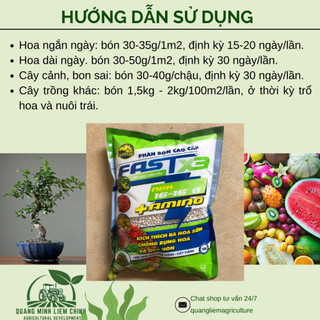 Phân Bón Fast NPK 16-16-8 + Amino, Kích Thích Ra Hoa Sớm - Gói 1KG