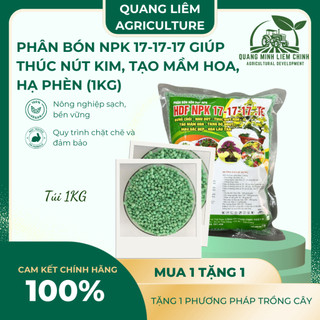 Phân Bón NPK 17-17-17 giúp thúc nút kim, tạo mầm hoa, tăng độ ngọt, màu đẹp, bung chồi nhú đọt (1KG)