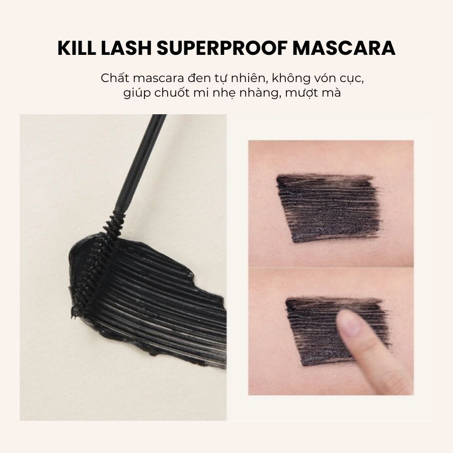 Mascara CLIO Kill Lash Superproof Mascara 7g Giúp Mi Cong, Dài & Dày Tự Nhiên Hàng Chính Hãng CLMAS