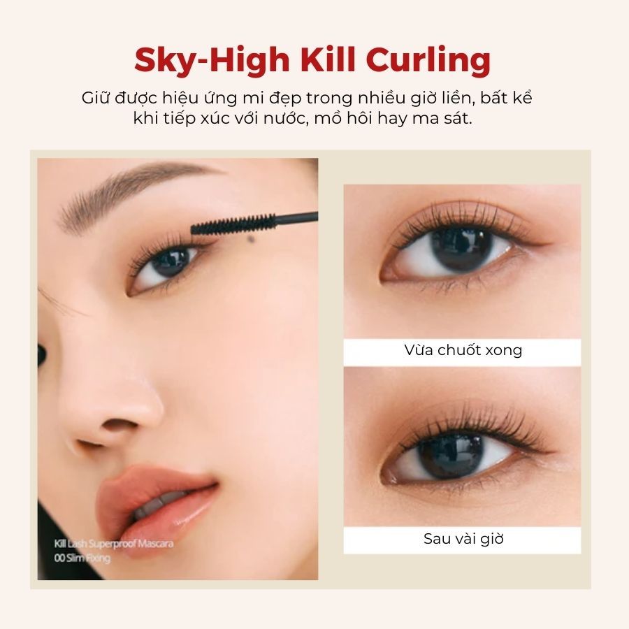 Mascara CLIO Kill Lash Superproof Mascara 7g Giúp Mi Cong, Dài & Dày Tự Nhiên Hàng Chính Hãng CLMAS