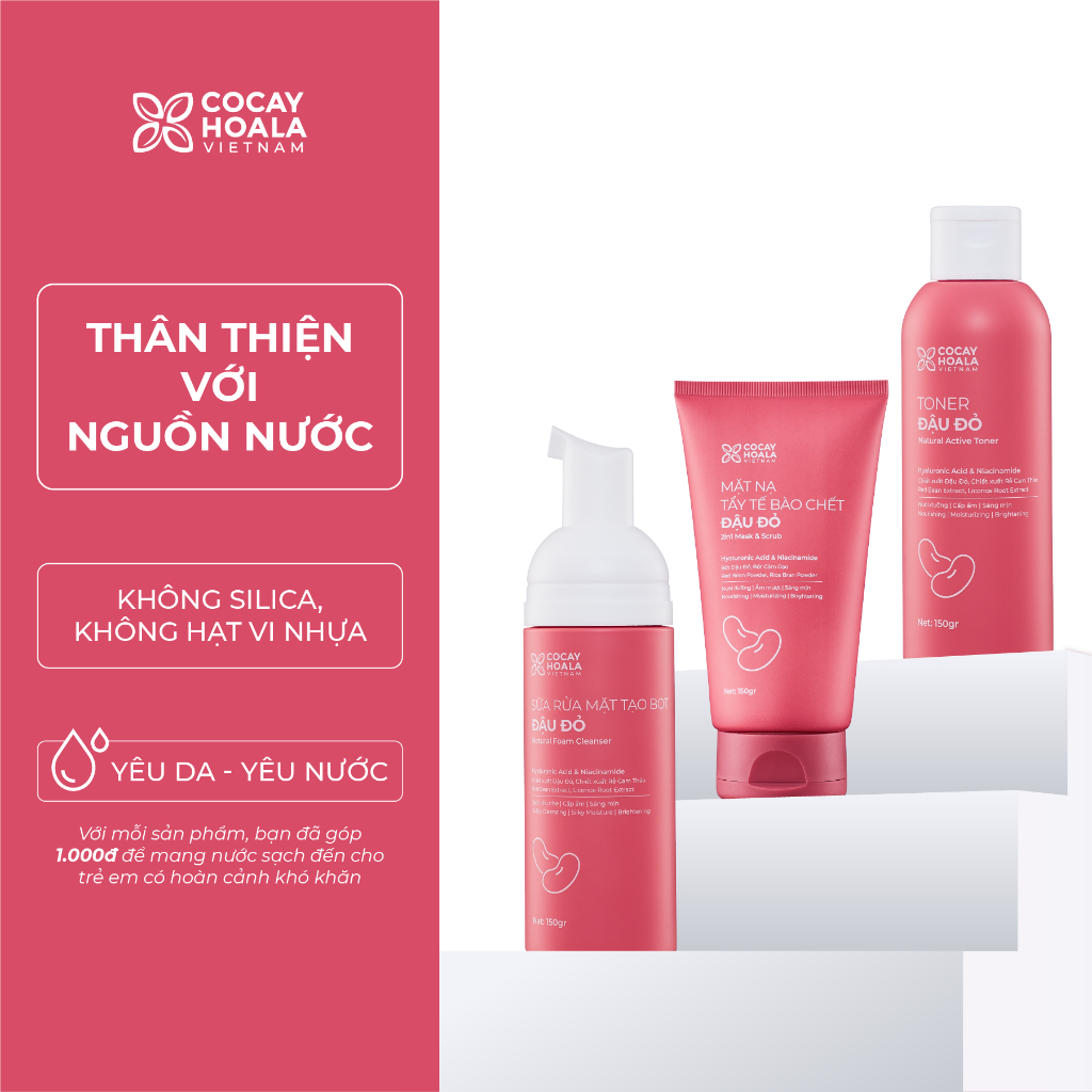 Ảnh Combo chăm sóc da đậu đỏ Cỏ cây hoa lá, làm sạch sâu, dưỡng ẩm, dưỡng sáng 20g 4