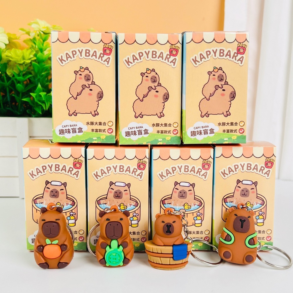 Blindbox sét 24 móc khóa Noel kuromi Capybara, Pop Mart Bóc Quà Bí Mật Hộp Sanrio Kuromi labubu PVC Móc Khóa