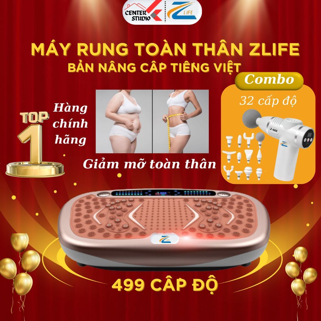 Máy Rung Toàn Thân ZLIFE 499 Cấp PRO MAX, Máy Rung Bụng Loại Mỡ Thừa ...
