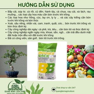 Phân Hữu Cơ viên nén đậm đặc Bounce Back- BB Úc (bao 20KG), dùng cho cây kiểng, hoa lan, bonsai