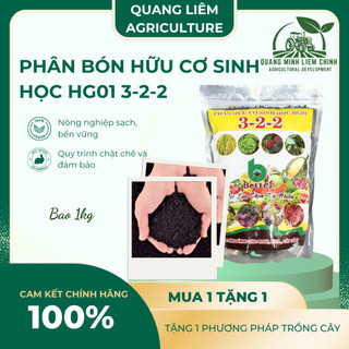Phân bón hữu cơ sinh học Better HG01 3-2-2, dùng cho tất cả các loại cây trồng (túi 1KG)
