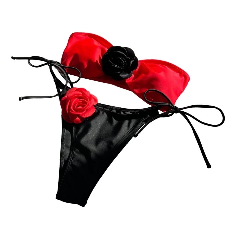 Bikini Phối Hoa Trà 2 Món – Thời Trang Biển Mới Nhất