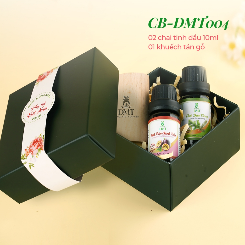 Quà tặng sinh nhật, quà tặng 20/11, quà tặng 20/10 - 2 chai tinh dầu 10ml và 1 khuếch tán gỗ