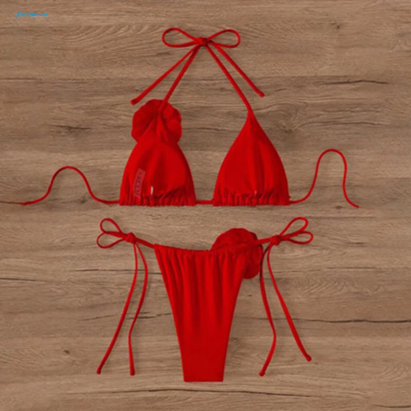 tina bikini tam giác 2 mảnh phối hoa trà nhiều màu M201