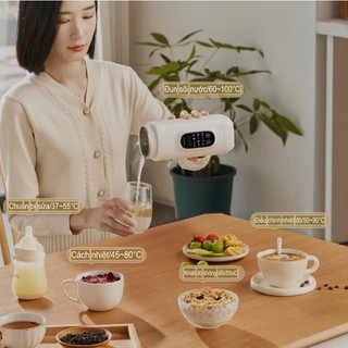 Cốc nước nóng điện 650ml, ấm đun nước mini 6 trong 1, làm nóng nhanh, điều chỉnh nhiệt độ