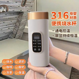 Cốc nước nóng điện 650ml, ấm đun nước mini 6 trong 1, làm nóng nhanh, điều chỉnh nhiệt độ