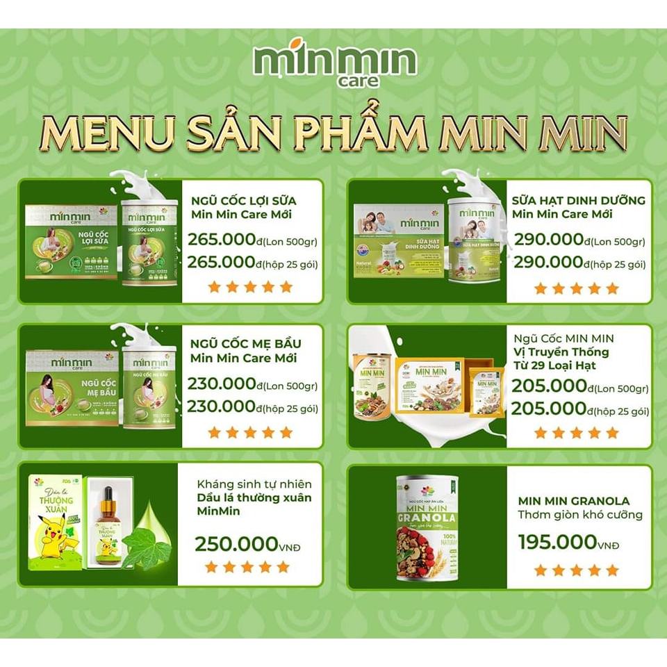 Ảnh Ngũ Cốc Lợi Sữa Min Min 38 Hạt - Ngũ Cốc Giành Cho Mẹ Sau Sinh - Bột Ngũ Cốc Lợi Sữa 2