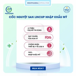 Cốc Nguyệt San Lincup Chính Hãng Nhập Khẩu Mỹ Mềm Mại, Chống Tràn, Tiện Lợi 25ml/34ml/40ml