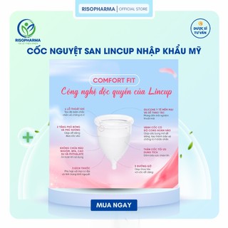 Cốc Nguyệt San Lincup Chính Hãng Nhập Khẩu Mỹ Mềm Mại, Chống Tràn, Tiện Lợi 25ml/34ml/40ml