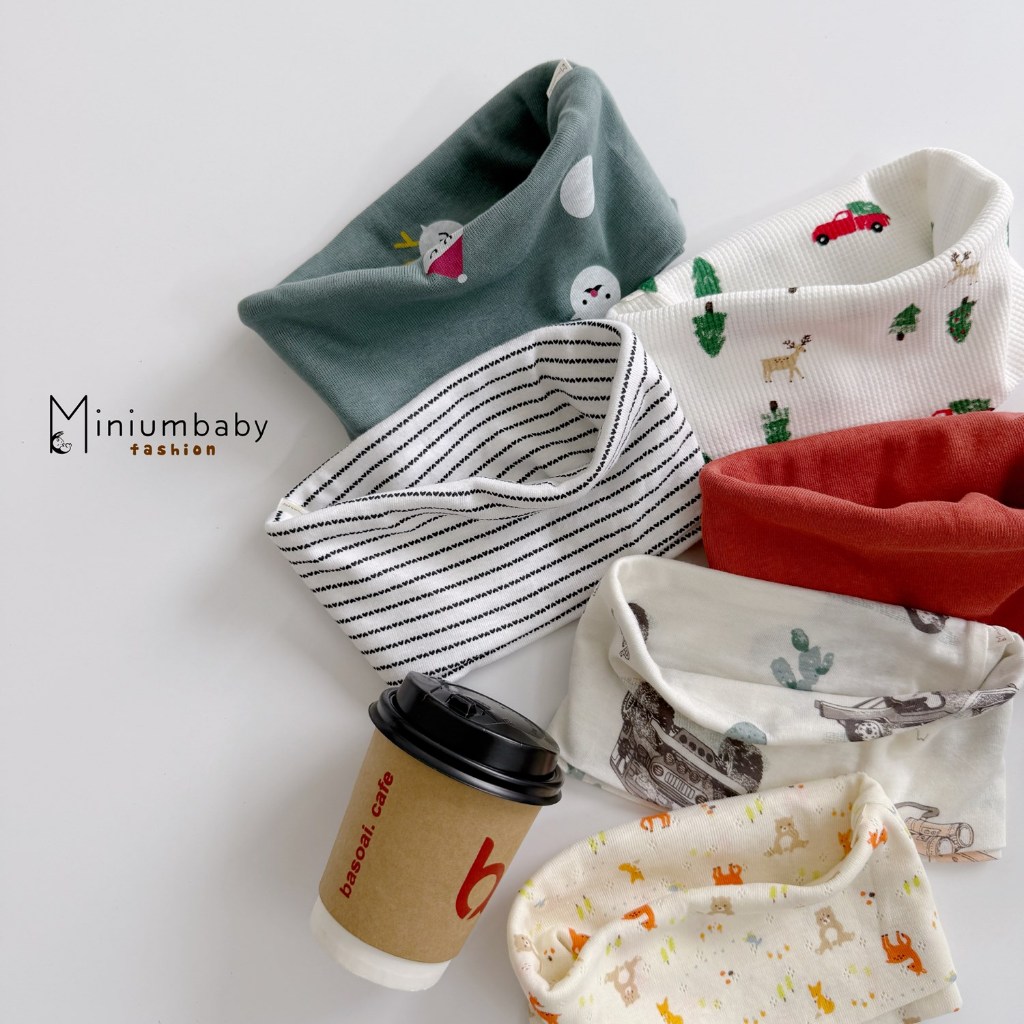 Khăn ống giữ ấm cổ trẻ em chất liệu cotton mềm mại và co giãn - Mẫu bé trai và bé gái MiniumbabyFashion KO1804