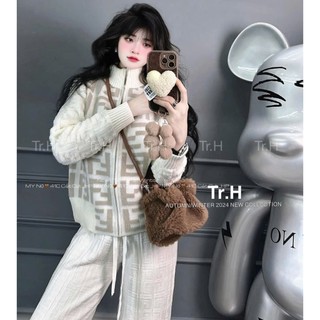 Áo Khoác Len FD Kéo Khóa Dài Tay Basic Xinh Xắn QCCC Cao Cấp Freesize