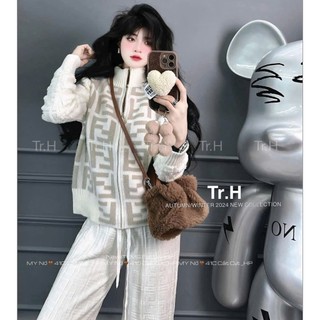 Áo Khoác Len FD Kéo Khóa Dài Tay Basic Xinh Xắn QCCC Cao Cấp Freesize