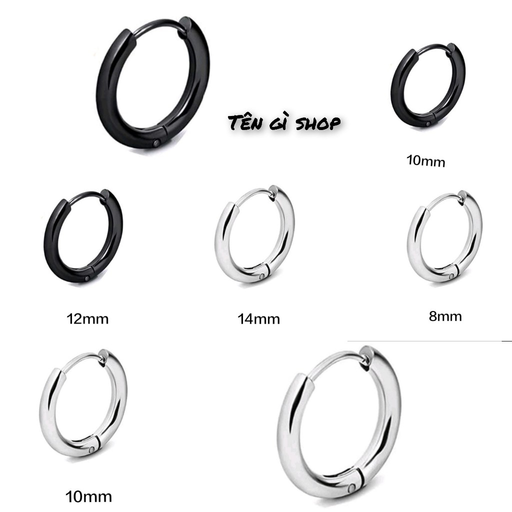 Khuyên tai titan khuyên tròn  khuyên tai nam nữ thép không gỉ 1 chiếc